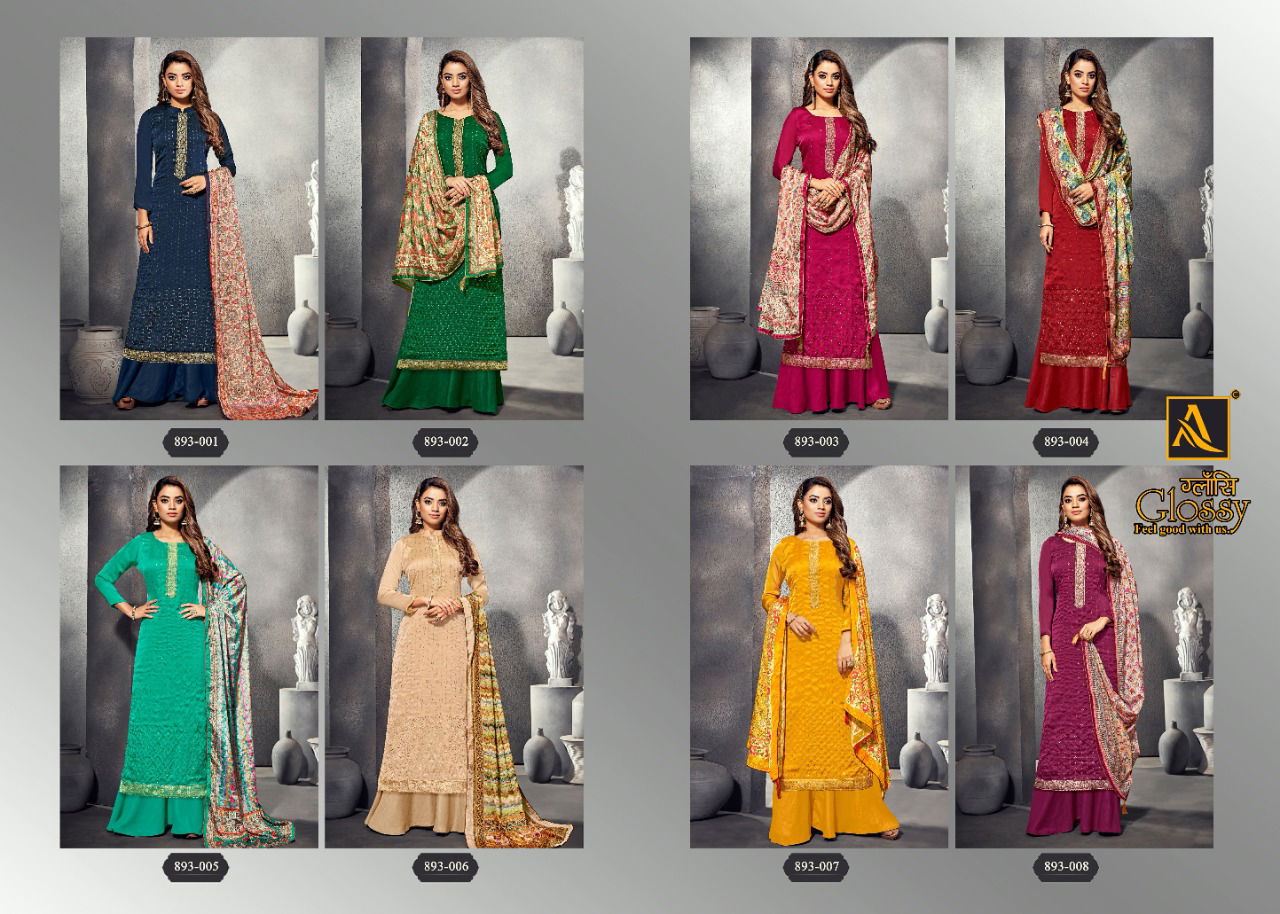 Alok Glossy New Exclusive Wear Designer fancy Geirgette Dress Material Collection